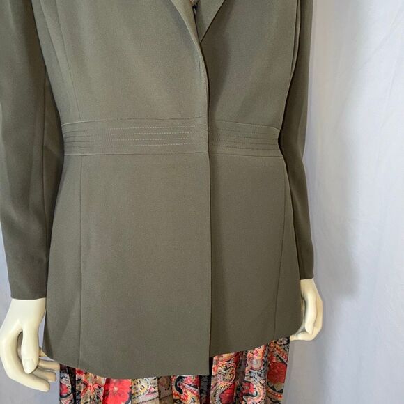 Vintage 90’s Collections for Le Suit Women’s Blazer Jacket Size 14 Taupe Olive O - Picture 4 of 12